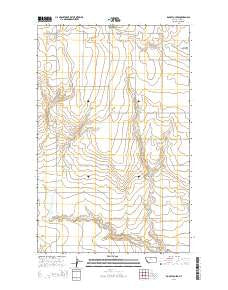 Rocky Coulee Montana Current topographic map, 1:24000 scale, 7.5 X 7.5 Minute, Year 2014