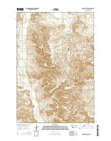 Rosebud Buttes Montana Current topographic map, 1:24000 scale, 7.5 X 7.5 Minute, Year 2014