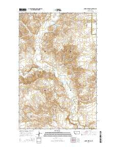 Smoke Creek NE Montana Current topographic map, 1:24000 scale, 7.5 X 7.5 Minute, Year 2014