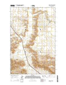 Square Butte Montana Current topographic map, 1:24000 scale, 7.5 X 7.5 Minute, Year 2014