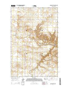 Square Butte NE Montana Current topographic map, 1:24000 scale, 7.5 X 7.5 Minute, Year 2014