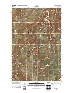 Stockett Montana Historical topographic map, 1:24000 scale, 7.5 X 7.5 Minute, Year 2011