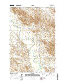 Tepee Butte Montana Current topographic map, 1:24000 scale, 7.5 X 7.5 Minute, Year 2014