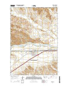 Terry Montana Current topographic map, 1:24000 scale, 7.5 X 7.5 Minute, Year 2014