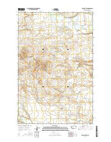 Teton Buttes Montana Current topographic map, 1:24000 scale, 7.5 X 7.5 Minute, Year 2014