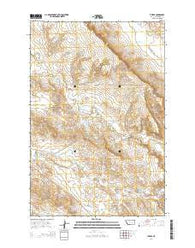 Thebes Montana Current topographic map, 1:24000 scale, 7.5 X 7.5 Minute, Year 2014