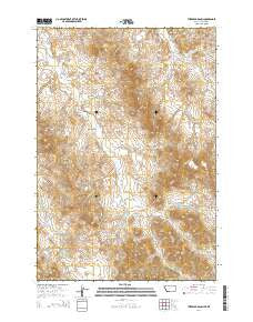 Three Bar Ranch Montana Current topographic map, 1:24000 scale, 7.5 X 7.5 Minute, Year 2014