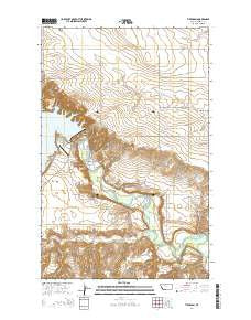 Tiber Dam Montana Current topographic map, 1:24000 scale, 7.5 X 7.5 Minute, Year 2014