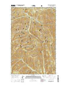 Turner Mountain Montana Current topographic map, 1:24000 scale, 7.5 X 7.5 Minute, Year 2014