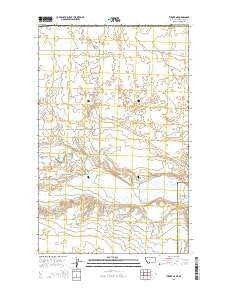 Turner NE Montana Current topographic map, 1:24000 scale, 7.5 X 7.5 Minute, Year 2014