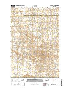 Twin Buttes School Montana Current topographic map, 1:24000 scale, 7.5 X 7.5 Minute, Year 2014
