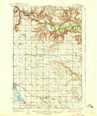 Valier Montana Historical topographic map, 1:62500 scale, 15 X 15 Minute, Year 1937