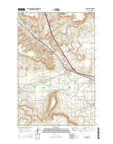 Vaughn Montana Current topographic map, 1:24000 scale, 7.5 X 7.5 Minute, Year 2014