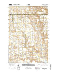 Weed Creek East Montana Current topographic map, 1:24000 scale, 7.5 X 7.5 Minute, Year 2014