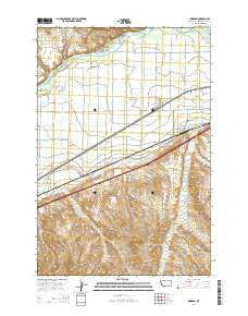 Worden Montana Current topographic map, 1:24000 scale, 7.5 X 7.5 Minute, Year 2014