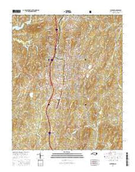 Asheboro North Carolina Current topographic map, 1:24000 scale, 7.5 X 7.5 Minute, Year 2016