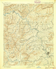 Asheville North Carolina Historical topographic map, 1:125000 scale, 30 X 30 Minute, Year 1894