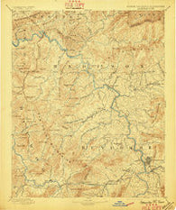 Asheville North Carolina Historical topographic map, 1:125000 scale, 30 X 30 Minute, Year 1894