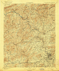 Asheville North Carolina Historical topographic map, 1:125000 scale, 30 X 30 Minute, Year 1901