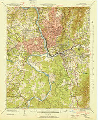 Asheville North Carolina Historical topographic map, 1:24000 scale, 7.5 X 7.5 Minute, Year 1943