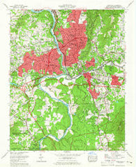 Asheville North Carolina Historical topographic map, 1:24000 scale, 7.5 X 7.5 Minute, Year 1961