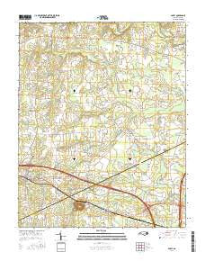 Bailey North Carolina Current topographic map, 1:24000 scale, 7.5 X 7.5 Minute, Year 2016