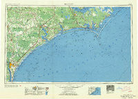 Beaufort North Carolina Historical topographic map, 1:250000 scale, 1 X 2 Degree, Year 1954