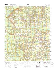 Beulaville North Carolina Current topographic map, 1:24000 scale, 7.5 X 7.5 Minute, Year 2016