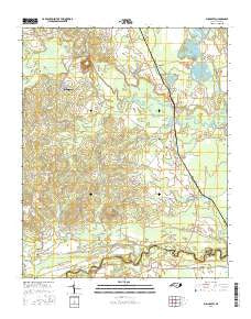 Bunnlevel North Carolina Current topographic map, 1:24000 scale, 7.5 X 7.5 Minute, Year 2016