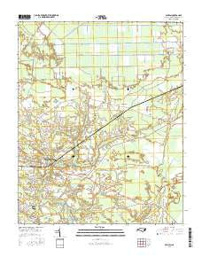 Bunyan North Carolina Current topographic map, 1:24000 scale, 7.5 X 7.5 Minute, Year 2016