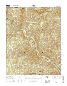 Bynum North Carolina Current topographic map, 1:24000 scale, 7.5 X 7.5 Minute, Year 2016