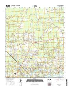 Calabash North Carolina Current topographic map, 1:24000 scale, 7.5 X 7.5 Minute, Year 2016