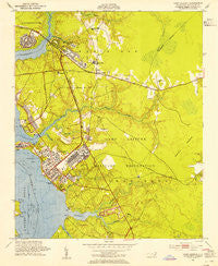Camp Lejeune North Carolina Historical topographic map, 1:24000 scale, 7.5 X 7.5 Minute, Year 1952