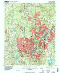Chapel Hill North Carolina Historical topographic map, 1:24000 scale, 7.5 X 7.5 Minute, Year 1993