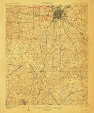 Charlotte North Carolina Historical topographic map, 1:62500 scale, 15 X 15 Minute, Year 1907