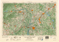 Charlotte North Carolina Historical topographic map, 1:250000 scale, 1 X 2 Degree, Year 1954
