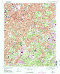 Charlotte East North Carolina Historical topographic map, 1:24000 scale, 7.5 X 7.5 Minute, Year 1967