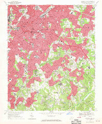 Charlotte East North Carolina Historical topographic map, 1:24000 scale, 7.5 X 7.5 Minute, Year 1967