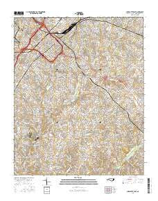 Charlotte East North Carolina Current topographic map, 1:24000 scale, 7.5 X 7.5 Minute, Year 2016