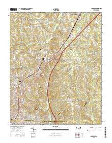 China Grove North Carolina Current topographic map, 1:24000 scale, 7.5 X 7.5 Minute, Year 2016