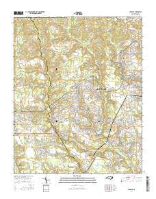 Clifdale North Carolina Current topographic map, 1:24000 scale, 7.5 X 7.5 Minute, Year 2016