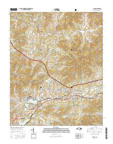 Clyde North Carolina Current topographic map, 1:24000 scale, 7.5 X 7.5 Minute, Year 2016