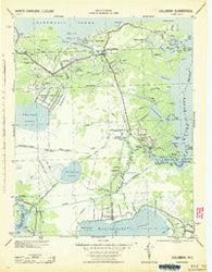 Columbia North Carolina Historical topographic map, 1:125000 scale, 30 X 30 Minute, Year 1943