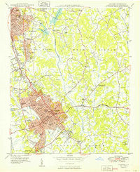 Concord North Carolina Historical topographic map, 1:24000 scale, 7.5 X 7.5 Minute, Year 1950
