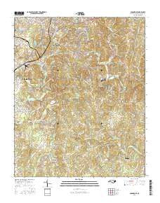 Concord SE North Carolina Current topographic map, 1:24000 scale, 7.5 X 7.5 Minute, Year 2016