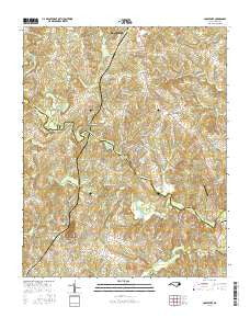 Cooleemee North Carolina Current topographic map, 1:24000 scale, 7.5 X 7.5 Minute, Year 2016