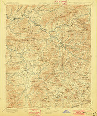 Cowee North Carolina Historical topographic map, 1:125000 scale, 30 X 30 Minute, Year 1897