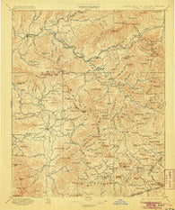 Cowee North Carolina Historical topographic map, 1:125000 scale, 30 X 30 Minute, Year 1897
