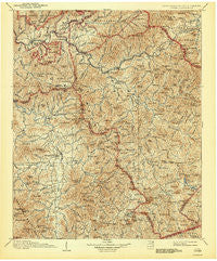 Cowee North Carolina Historical topographic map, 1:125000 scale, 30 X 30 Minute, Year 1907