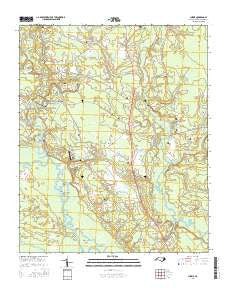 Currie North Carolina Current topographic map, 1:24000 scale, 7.5 X 7.5 Minute, Year 2016